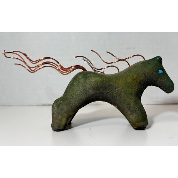 Raku Spirit Pony Horse Signed by Artist Jeremy Diller Horse Clay Folk Art - Picture 4 of 6